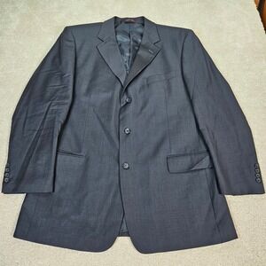 CIANNI CELLINI Men's Charcoal Wool Super 110s 44L Blazer Jacket Professional